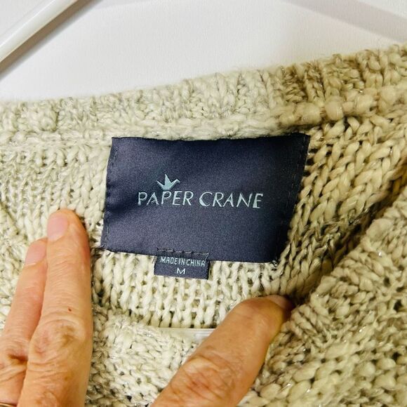 Paper Crane Ivory Tan Silver Sweater Flyaway Back - Picture 6 of 10